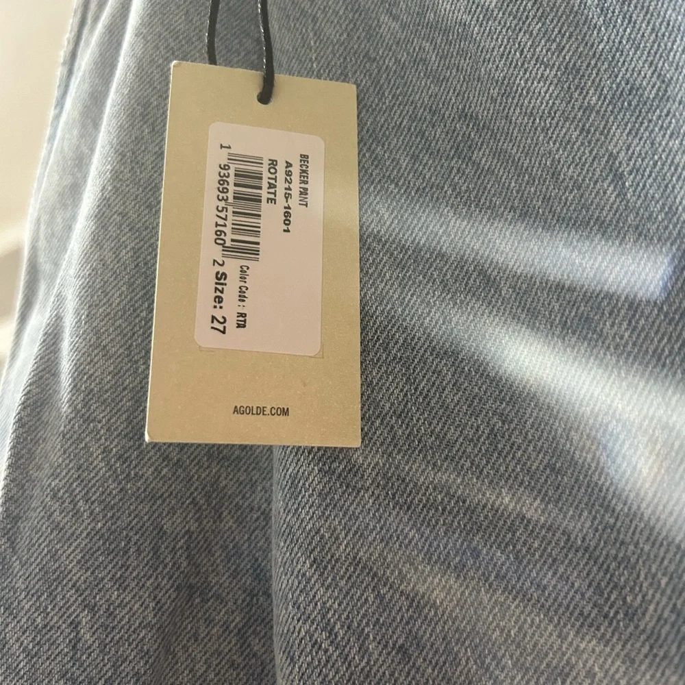 Agolde Light Wash Blue Boyfriend Jeans - Picture 4 of 5